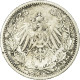 Monnaie, GERMANY - EMPIRE, 1/2 Mark, 1906, Stuttgart, TB+, Argent, KM:17 - 1/2 Mark