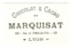 Chromo Chocolat Du Marquisat Lyon Barbier Humour Accident Rasoir Barbe Coiffeur Victorian Trade Card Barber A15-115 - Sonstige & Ohne Zuordnung