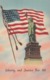 American Flag & Statue Of Liberty, "Liberty And Justice For All", 1930-40s - Unclassified