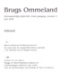 Tijdschrift - Brugs Ommeland Brugge - Artikels Oa Zwaanridder Pieter Lanchals , 18 Daagse Veldtocht 1940 - 2000 /2 - Histoire