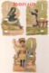 Lot De 3 Cartes Chromo En Découpis Enfants - Scènes Et Paysages - Scans Recto-Verso - Enfants