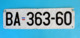 MONTENEGRO Ex Yugoslavia (SRJ) - BERANE - Old License Plate * USED ONLY 1998.y * Savezna Republika Jugoslavija RRR - Number Plates