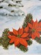 Carte Postale Bonne Année - Maison Sous La Neige - Branche De Sapin Et Fleurs Rouges - Neuve - Reflets Dorés - Nouvel An