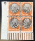 1933 Hindenburg 100 Pf Mi 528 X LUXUS ECKRAND-VIERERBLOCK„SAARBURG 1943“(Deutsches Reich Lothringen Sarrebourg Lorraine - Used Stamps