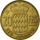 Monnaie, Monaco, Rainier III, 20 Francs, Vingt, 1951, TTB, Aluminum-Bronze - 1949-1956 Old Francs