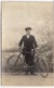 VECCHIA FOTOGRAFIA - OLD PHOTO - CICLISTA CON BICICLETTA - Vedi Retro - Personnes Anonymes