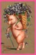 Cp Gaufrée - Anthropomorphisme - Pig - Cochon Portant Hotte De Fleurs Et Une Canne - Bonne Année - Edit. E.A.S. - 1910 - Nouvel An