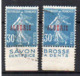 Algérie N° 17a (Semeuse Avec Bande Publicitaire) - Lot De 2 Différents - Usados