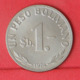 BOLIVIA 1 PESO 1974 -    KM# 192 - (Nº31467) - Bolivië