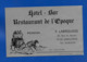 Carte De Restaurant De L'EPOQUE Vimoutiers Orne - Cartes De Visite