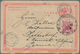China - Ganzsachen: 1897, Card ICP 1 C. Canc. Large Dollar "SHANGHAI 26 MAR 98" In Combination W. Ge - Cartes Postales