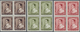 Libanon: 1960. Complete Set "President Fuad Chehab" (9 Values) In Blocks Of 4. Each Stamp Overprinte - Liban