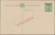 Südwestafrika: From 1923 On. Lot Of 14 Entires Of Which 11 Are SPECIMEN. Diversity: Cards, Covers, R - South West Africa (1923-1990)