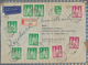 Bizone: 1950, Zwei Briefe Und Eine Briefvorderseite In Bedarfserhaltung Mit Hohen Frankaturen Bauten - Other & Unclassified