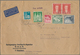 Bizone: 1950, Zwei Briefe Und Eine Briefvorderseite In Bedarfserhaltung Mit Hohen Frankaturen Bauten - Altri & Non Classificati