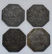 Frankreich: British Expeditionary Force WWI.: P.O.W. Token 50 Centimes. Lot 4 Stück, Notgeld / Achte - Autres & Non Classés