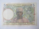 French West Africa 5 Francs 1939 Banknote - West African States