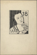 Saarland (1947/56): 1950 (ca.), August Clüsserath (1899-1966), Vier S/w-Entwürfe Im Format 10,2:12,7 - Neufs