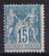 CACHET DE FACTEUR BOITE RURALE LETTRE C En OBLITERATION ANNULATION Sur TIMBRE SAGE 15c BLEU - 1876-1898 Sage (Type II)