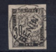 BÉNIN - TIMBRE TAXE N° 4 30c NOIR TYPE DUVAL OBLITÉRÉ CAD (SURCHARGE OBLIQUE) - Gebraucht