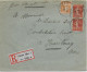 ALSACE - 1919 - CACHET PROVISOIRE SANS DEPARTEMENTS - ENVELOPPE RECOMMANDEE De COLMAR ETIQUETTE ALLEMANDE - 1906-38 Semeuse Camée