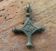 Little Medieval Bronze Cross. Vikings Age 10-12 Century - Archeologie