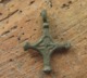 Little Medieval Bronze Cross. Vikings Age 10-12 Century - Archeologie