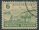 PROVINZ SACHSEN 85yaA O, 1946, 6 Pf. Grün, Fallende Papierstreifung, Vierseitig Gezähnt, Stempel ELSTER (Elbe) A 20.1.46 - Otros & Sin Clasificación