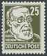 DDR 334vaXI **, 1953, 25 Pf. Braunoilv Virchow, Wz. 2XI, Postfrisch, Pracht, Kurzbefund Paul, Mi. 350.- - Otros & Sin Clasificación