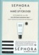 CPM Carte Publicitaire Maquillage Sephora Make Up For Ever - Moda