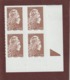 1596 De 2018- Neuf **- 10c.- Adhésif - ANGLE BAS DROITE Bloc De 4 Marianne ENGAGEE.- Issu De 100 Timbres-2 Scannes - Altri & Non Classificati