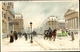 Artiste Cp Ranot, F., Bruxelles Brüssel, Anspach Sous La Neige, Tram, Kutsche - Brussel (Stad)