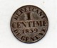 Suisse Canton GENEVE, 1 Centime, Billon, 1839, KM #125 - Other & Unclassified