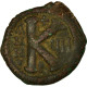 Monnaie, Justin II, Demi-Follis, 571-572, Antioche, TB+, Cuivre, Sear:381 - Bizantine