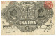 1 LIRA BIGLIETTO FIDUCIARIO BANCA POPOLARE DI GENOVA 1868 BB+ - Altri & Non Classificati