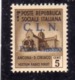 CLN PONTE CHIASSO COMITATO DI LIBERAZIONE NAZIONALE REPUBBLICA SOCIALE 1945 VARIETÀ SOPRASTAMPA NERA CENT. 5 MNH - Centraal Comité Van Het Nationaal Verzet (CLN)