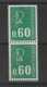 Bequet 0.60 Verte 1815a,b Avec N° Decalé  ** MNH - Neufs