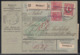 DR Paketkarte Mif Minr.129, 3x 135I, 2x 145 Würzburg 8.8.21 Gel. In Schweiz - Briefe U. Dokumente