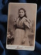 Photo CDV  Paul à Béziers  Jeune Fille  Robe à Carreaux  Manches "gigot"  CA 1890 - L467 - Anciennes (Av. 1900)