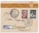 16.03.1941 YUGOSLAVIA, CROATIA, ZAGREB TO BELGRADE, SPECIAL COVER AND CANCELATION: STAMP EXHIBITION, REGISTERED MAIL - Covers & Documents