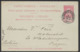 EP Au Type 10ctm Rouge Fine Barbe Obl Simple Cercle "Maredret (Sosoye)" Vers Prague (Bohême) - Postcards 1871-1909