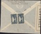 YT 163 X2 197 République Libanaise CAD Aley Liban 17 VIII 45 Dos YT 170 X2 Bande Censure Contrôlé Cachet Croix Lorraine - Libanon