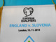 Delcampe - ENGLAND V SLOVENIA - 2014 UEFA EURO Qualif. Football Match LARGE MATCH WORN PENNANT Soccer Fussball Calcio Fanion Flag - Apparel, Souvenirs & Other