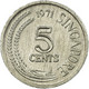 Monnaie, Singapour, 5 Cents, 1971, TTB, Aluminium, KM:8 - Singapur