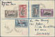 1950,2,4,6,9 P U. 1 Sh. Freimarken Landesmotive Mit Aufdruck Graham Land... Auf R-LP-Brief Nach Deutschland - Falklandeilanden