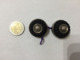 COPPIA DI BOTTONI IN METALLO BUTTON STOFFA COTONE VINTAGE. - Buttons