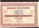 France. Action De 100 Francs Au Porteur 1928 + 28 Coupons. Paris Foncier. Société Anonyme. - P - R