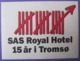 HOTEL HOTELLI HOTELL HOTELLET PENSION SAS ROYAL TROMSO NORVEGE NORWAY NORGE DECAL LUGGAGE LABEL ETIQUETTE AUFKLEBER - Hotel Labels