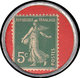 ALU FRANCE - Timbres Monnaie - 137, 5c. Vert Semeuse, Aluminium, Fond Rouge: "Banque Boutin" - Otros & Sin Clasificación