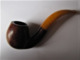 Ancienne Pipe En Bruyère Et Ambre Avec étui - Longueur : 16 Cm. - Bruyerepfeifen